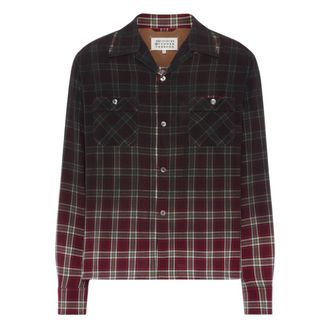 Maison Margiela Casual Shirts, male, Multicolor, Size: M Checked Shirt with a Faded Effect