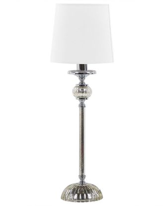 Beliani L&aacute;mpara de mesa metal blanco