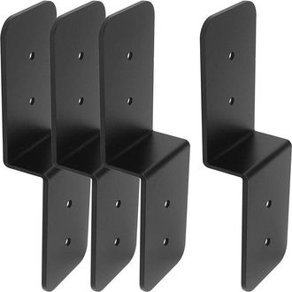 OEM Juego De 4 Soportes Para Vigas De Techo De P&eacute;rgola, Robustos Soportes De Acero En Forma De Z, Perfil De Doble &Aacute;ngulo Para Estantes De Madera