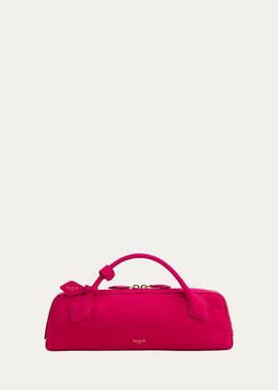 Alaia Teckel Top-Handle Bag in Suede and Leather