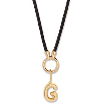 Brook & York Kai Initial Charm Necklace in Gold/Black G at Nordstrom