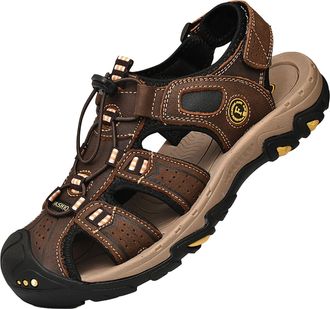 Generic Mens Sports Outdoor Sandals Closed Toe Summer Beach Shoes Leather Casual Trekking Hiking Outdoor Sandals