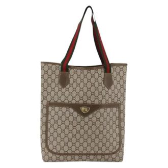 Gucci Pre-owned Tote Bags, female, Beige, Size: ONE SIZE Pre-owned Ophidia front pocket shopper tote