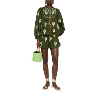 Farm Rio Mujer, Blusas y Camisas, Verde, Talla: M