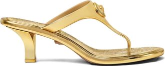Versace 55mm Alia metallic muiltjes - Goud
