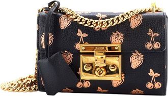 Gucci Black Printed Leather Padlock Shoulder Bag Small (Authentic Pre-Loved)