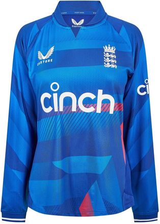Castore Dames/Dames Engeland Cricket Shirt Met Lange Mouwen (Sodaliet Blauw)