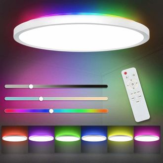 OEM Plafonnier Led - 24 W - 3200 Lm - Temp&eacute;rature Couleur R&eacute;glable 3000-6500 K - Dimmable - Ip44 - Angle 120&deg; - Pour Salle De Bain Cuisine Balcon Chambre 