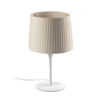 Faro Barcelona Faro Samba - L&aacute;mpara De Mesa Redonda C&oacute;nica Beige, E27