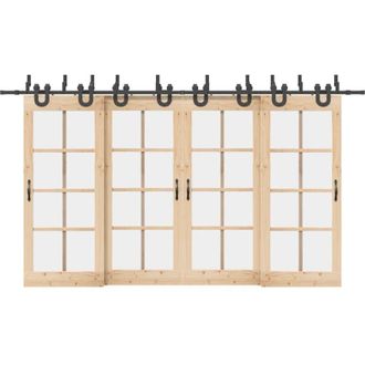 vidaXL Kit De Herrajes Para Puertas Correderas Acero Negro 400 Cm Vidaxl