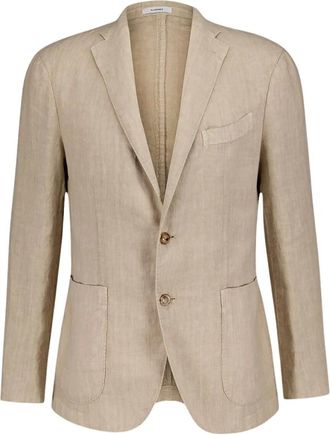 Boglioli Heren, Jassen, Beige, Maat: 4XL Linnen