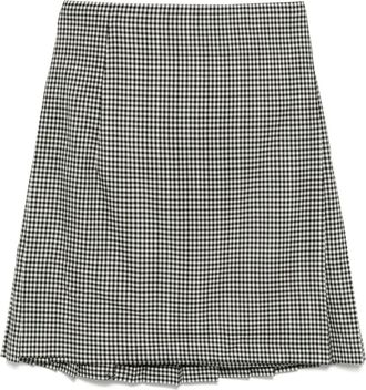 Comme Des Gar&ccedil;ons check-print skirt - women - Wool - L - Black