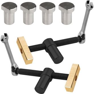 OEM 2 Tornillos De Banco Con 4 Mordazas, Sargento De Carpintero Para Agujeros De Banco De 20 Mm, Abrazadera De Posicionamiento, Clip De Escritorio Ajustab