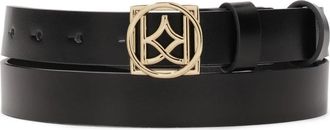 Kazar Minimalistische leren damesriem met logogesp - Dames - Riemen - Zwart - 110 CM - Leer - Accessoires