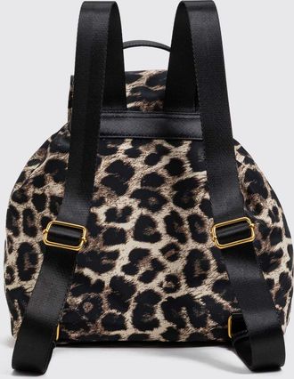Twinset Animal Print Polyester Backpack with Patch Pockets
