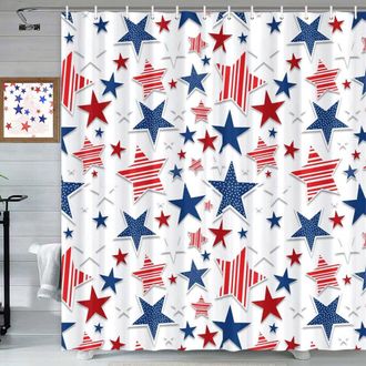 OEM Cortina De Ducha Decorativa Miayilima Para El D&iacute;a De La Independencia, Serie Patri&oacute;tica