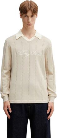 Filling Pieces Voetbalshirt - Heren - V-hals truien - Beige - S - Polyester - Truien & Vesten
