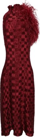Dima Ayad check-pattern maxi dress - Red