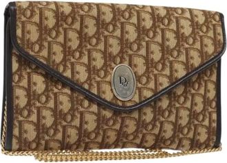 Dior Pre-owned Cross Body Bags, female, Brown, Size: ONE SIZE Pre-owned Vintage Canvas Shoulder Bag