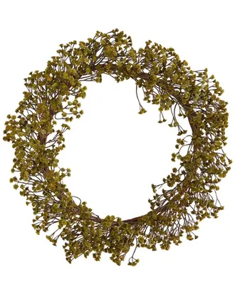 Nearly Natural 20In. Autumn Gypsophila Artificial Wreath
