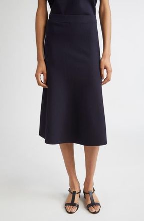 Max Mara Giusy Knit Flared Skirt in Navy at Nordstrom, Size Small