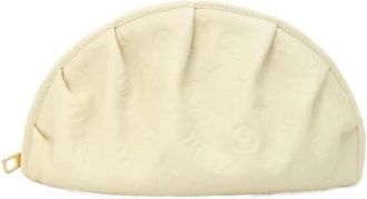 Louis Vuitton Pre-owned Monogram Leren Pouch - Dames - Vintage Clutch - Beige - ONE Size - Leer - Vintage