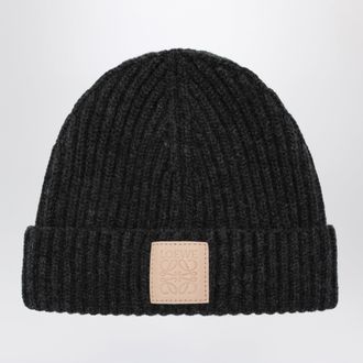 Loewe Black ribbed cashmere beanie