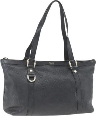 Gucci Pre-owned Tote Bags, female, Black, Size: ONE SIZE Pre-owned Canvas Tote Bag