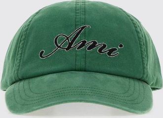 Ami Black Cotton Baseball Cap with Logo