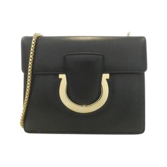 Ferragamo Pre-owned Calf Shoulder Bag - Dames - Pre-owned - Zwart - Maat: ONE Size Leer