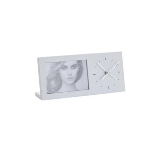tomasucci Lilly Clock Table Photo Frame, White