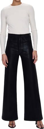 Pistola Denim Lana High Rise Ultra Wide Leg Jeans In Coated Noir