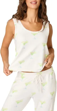 PJ Salvage Margarita Mama Pajama Tank in Ivory at Nordstrom, Size X-Large