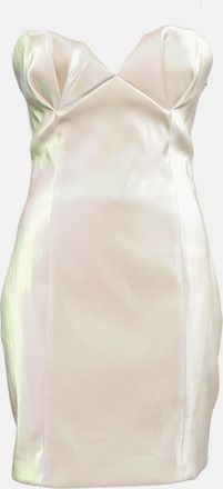 Area Area Champagne Pink Lame Strapless Mini Dress