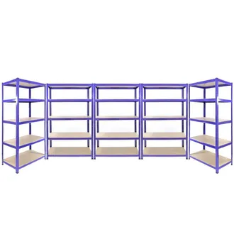 MonsterShop 3 x Q-Rax Blue 120 x 50 x 180cm & 2 x Racking Blue 90 x 50 x 180cm | Size: 120 x 50 x 180 cm