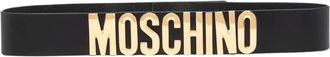 Moschino Zwarte Leren Riem - Dames - Riemen - Zwart - S - Leer - Accessoires