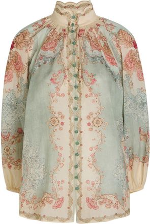 Zimmermann Daylight Printed Ramie Blouse - Multicoloured 1 - 00 (UK 6 / XS)