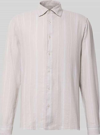 Mc Neal Regular Fit Freizeithemd aus Leinen-Baumwoll-Mix mit Kentkragen in Kitt, Gr&ouml;&szlig;e XXXL