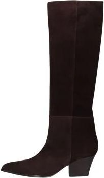 Omoda Bruine Leren Laarzen voor Herfst/Winter - Dames - Cowboylaarzen - Bruin - 42 EU - Wol - Schoenen