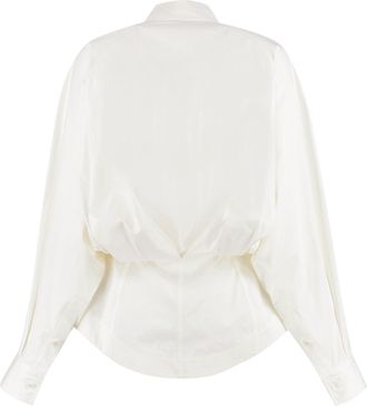 Bottega Veneta Womens Shirt Long-Sleeve Cotton Chalk
