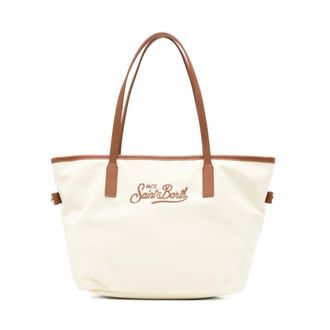 MC2 Saint Barth Tote Bags, female, White, Size: ONE SIZE City Bag Mid Nylon Shoulder Bag