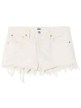 Re/Done Mid waist spijkershorts - Wit