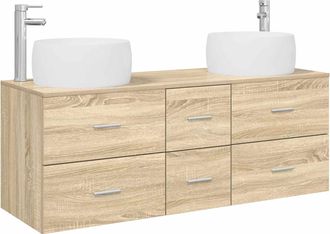 vidaXL Juego De Muebles De Ba&ntilde;o 3 Uds. Roble Sonoma Vidaxl