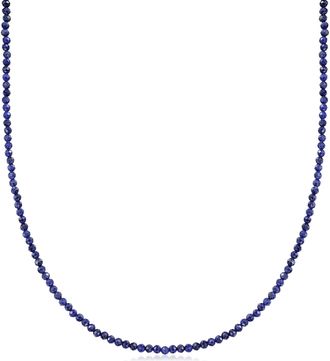 Ross-Simons 3-3.5mm Lapis Bead Necklace With 18kt Gold Over Sterling
