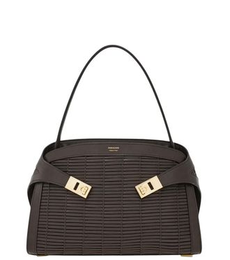 Ferragamo Dark Brown Hug Soft Medium Shoulder Bag