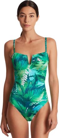 Lauren Ralph Lauren Womens Lauren Ralph Lauren One-Piece Cartago Palms Stretch Swimsuit RED1078