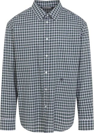 Celine Casual Shirts, male, Multicolor, Size: 2XL Shirt in Tartan Cotton Cloth