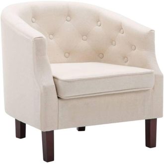vidaXL Sillón de tela beige Vidaxl