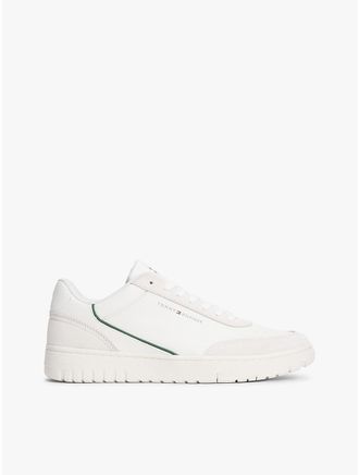 Tommy Hilfiger Mens Mixed-Media Court Sneaker - Ecru - US 10 / EU 43