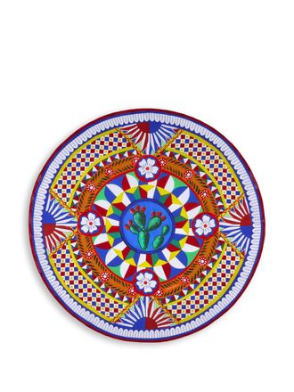 Dolce & Gabbana cactus-print linen tablecloth - unisex - Linen/Flax - One Size - Blue